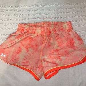 Women’s XS Under Armour Orange TieDye Running Shorts